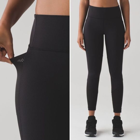 Lululemon Fit Physique Tight 2 Black Full On Luon Compression Leggings Tights - Picture 1 of 8